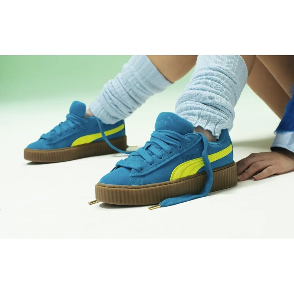 PUMA x FENTY 397587 Creeper Phatty Suede Sneakers Blue ( 5 )